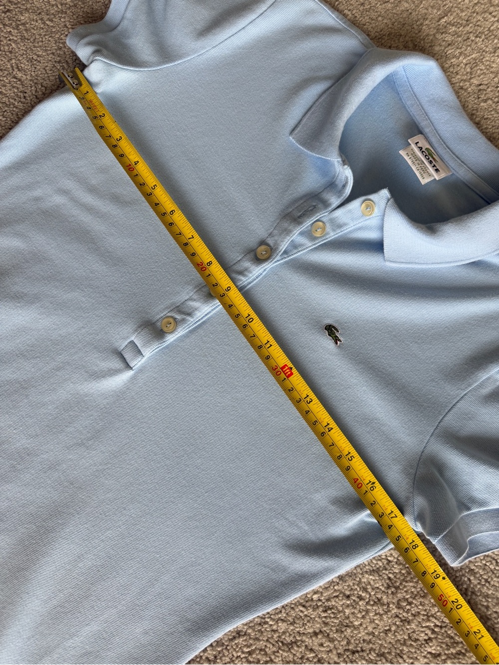 Lacoste Blue Stretch Pique Polo Shirt Women’s 42 M Short Sleeve Tennis Golf - Picture 9 of 9